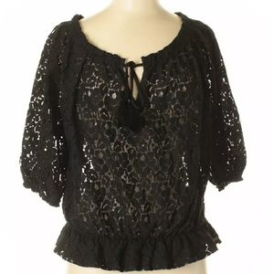 Guess Black Lace Top